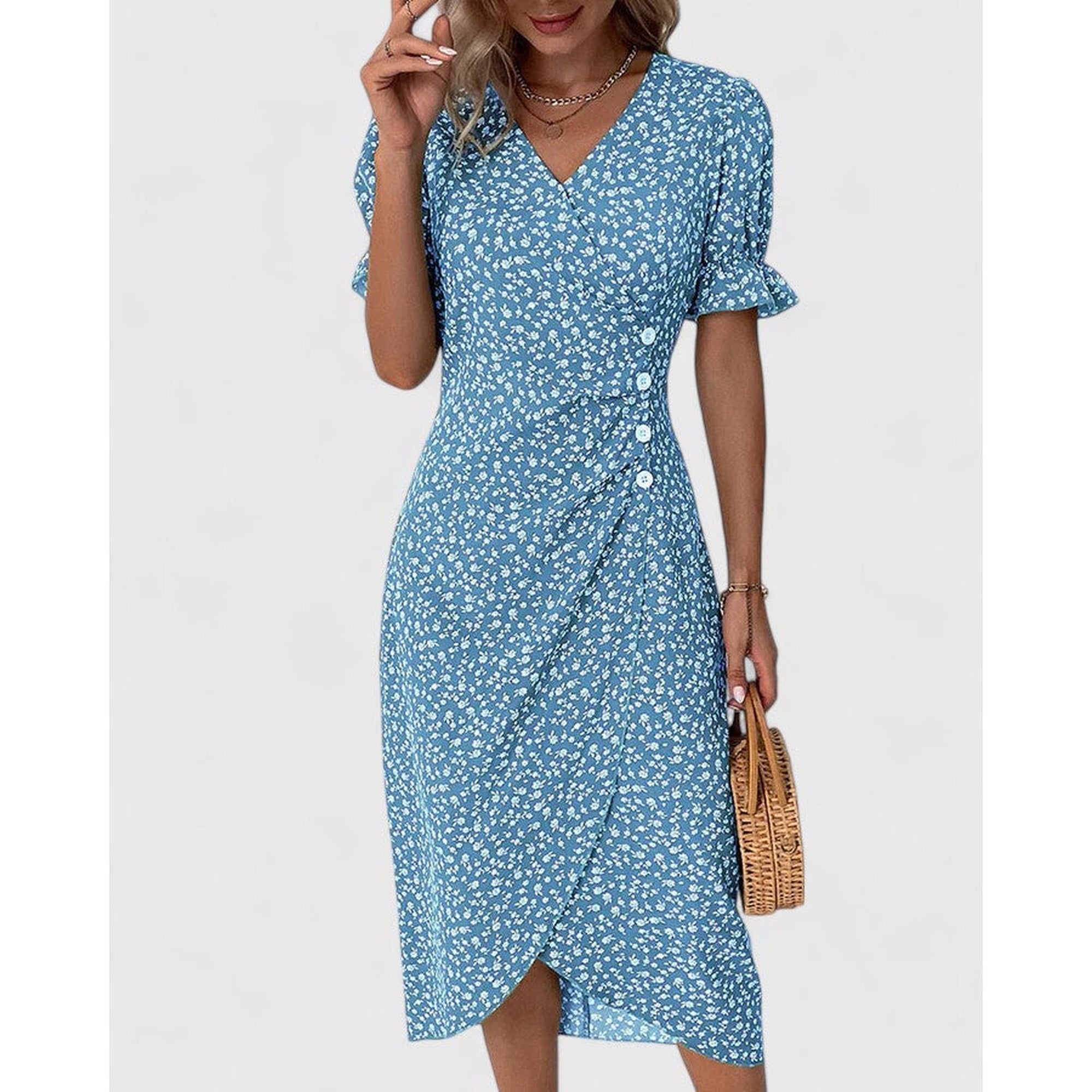 Rita | Comfortable Summer Dress - Blue
