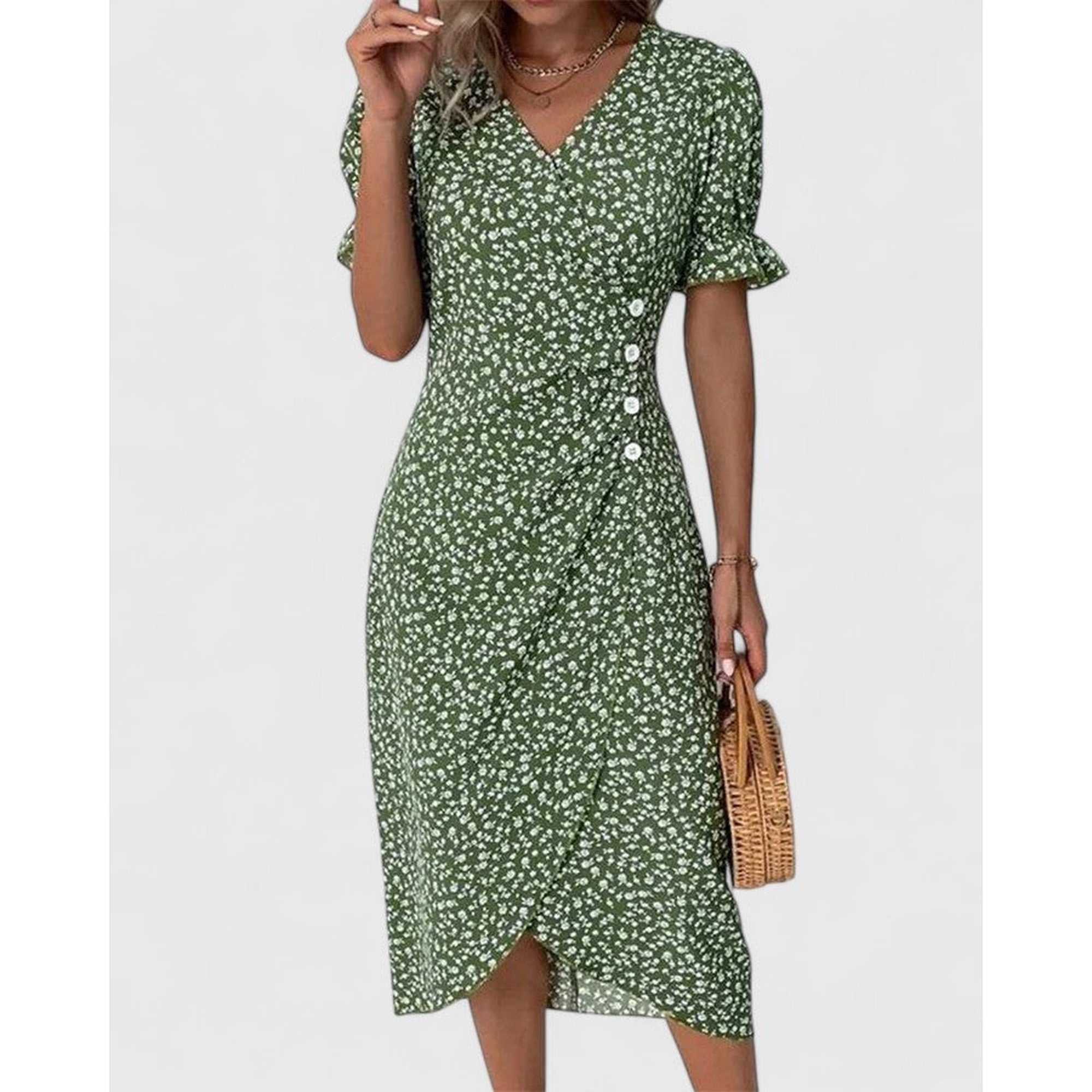 Rita | Comfortable Summer Dress - Green