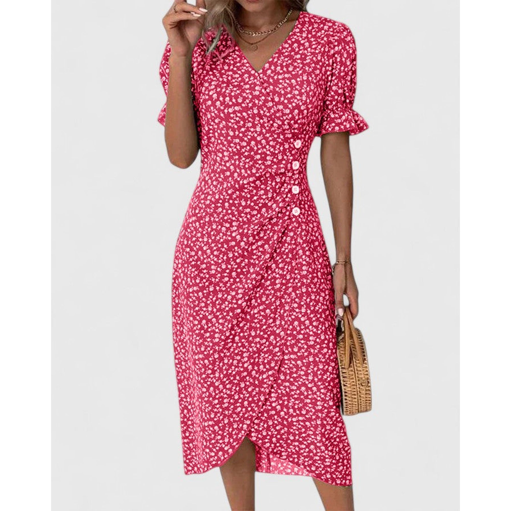 Rita | Comfortable Summer Dress - Red