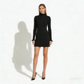 Ellmont London | Women’s Bodycon Knit Mini Dress Long Sleeve