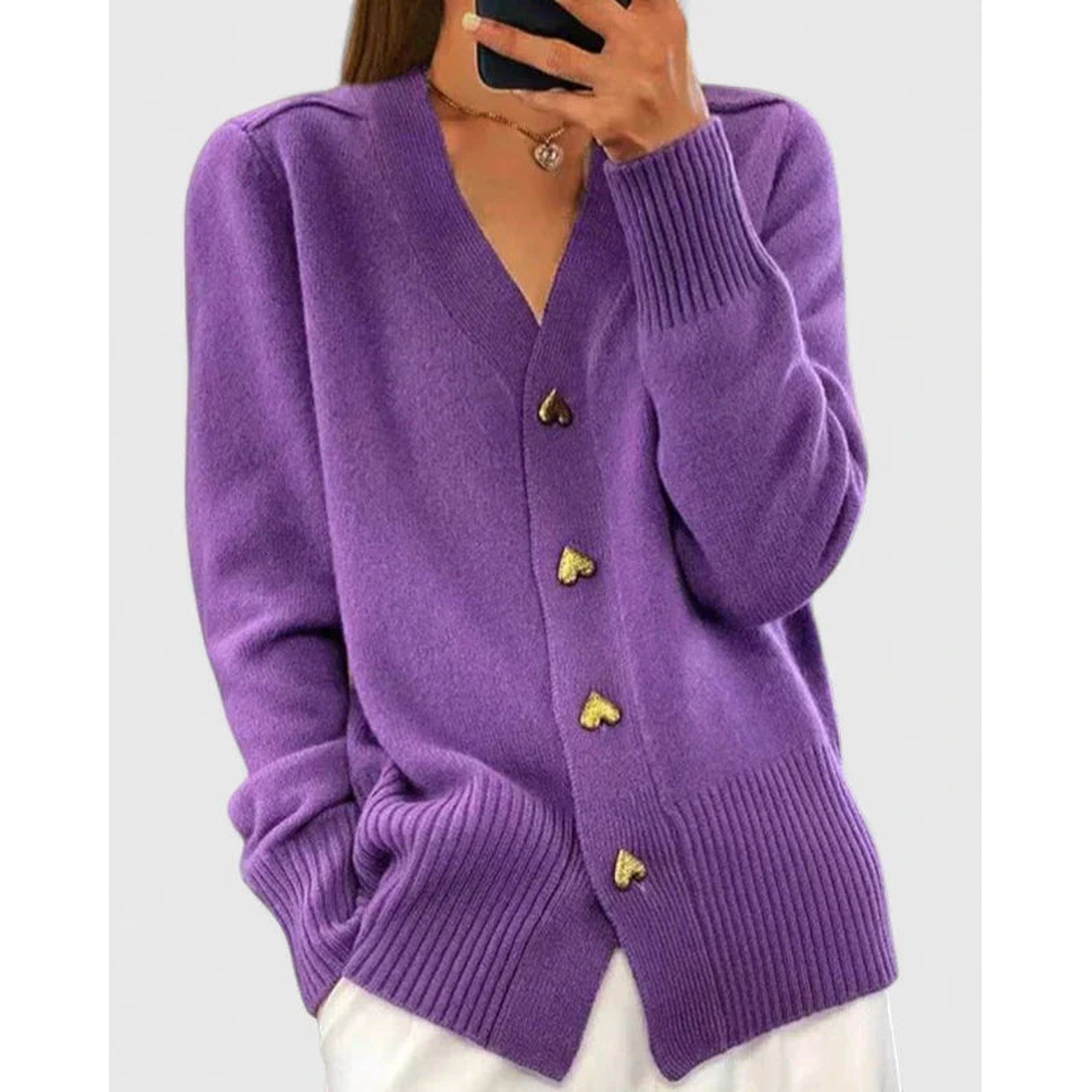 Sofia | Elegant Cardigan - Violet