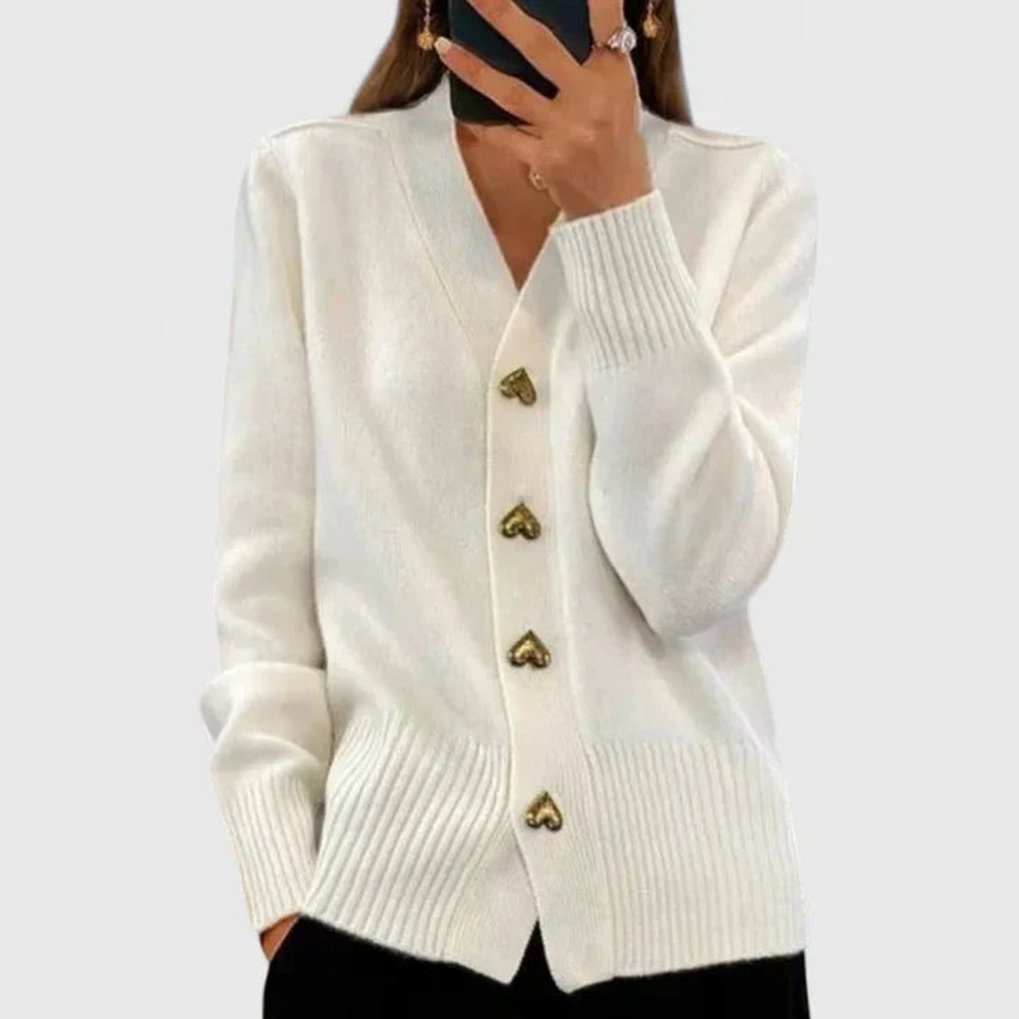 Sofia | Elegant Cardigan - White