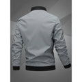 Evan | Men's Casual Zip-Up Polyester Bomber Jacket Baseball Collar - Space Gray