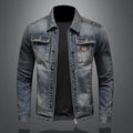 Ivan | Men's Retro Washed Denim Zip-Up Jacket Casual Outerwear Coat - M