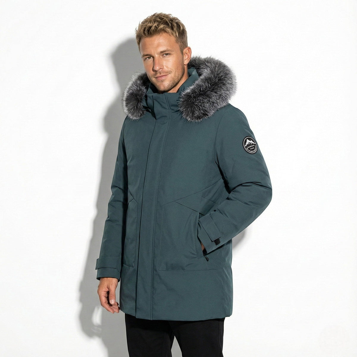 Men's Water-Repellent Winter Parka Jacket with Hood