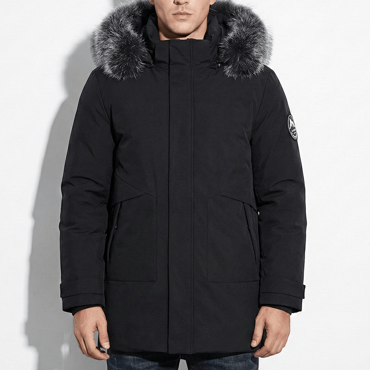 Men's Water-Repellent Winter Parka Jacket with Hood