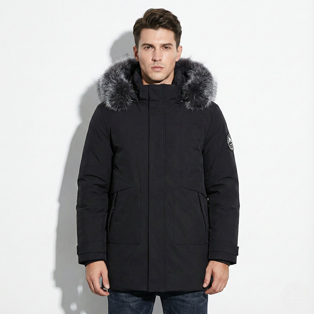 Men's Water-Repellent Winter Parka Jacket with Hood