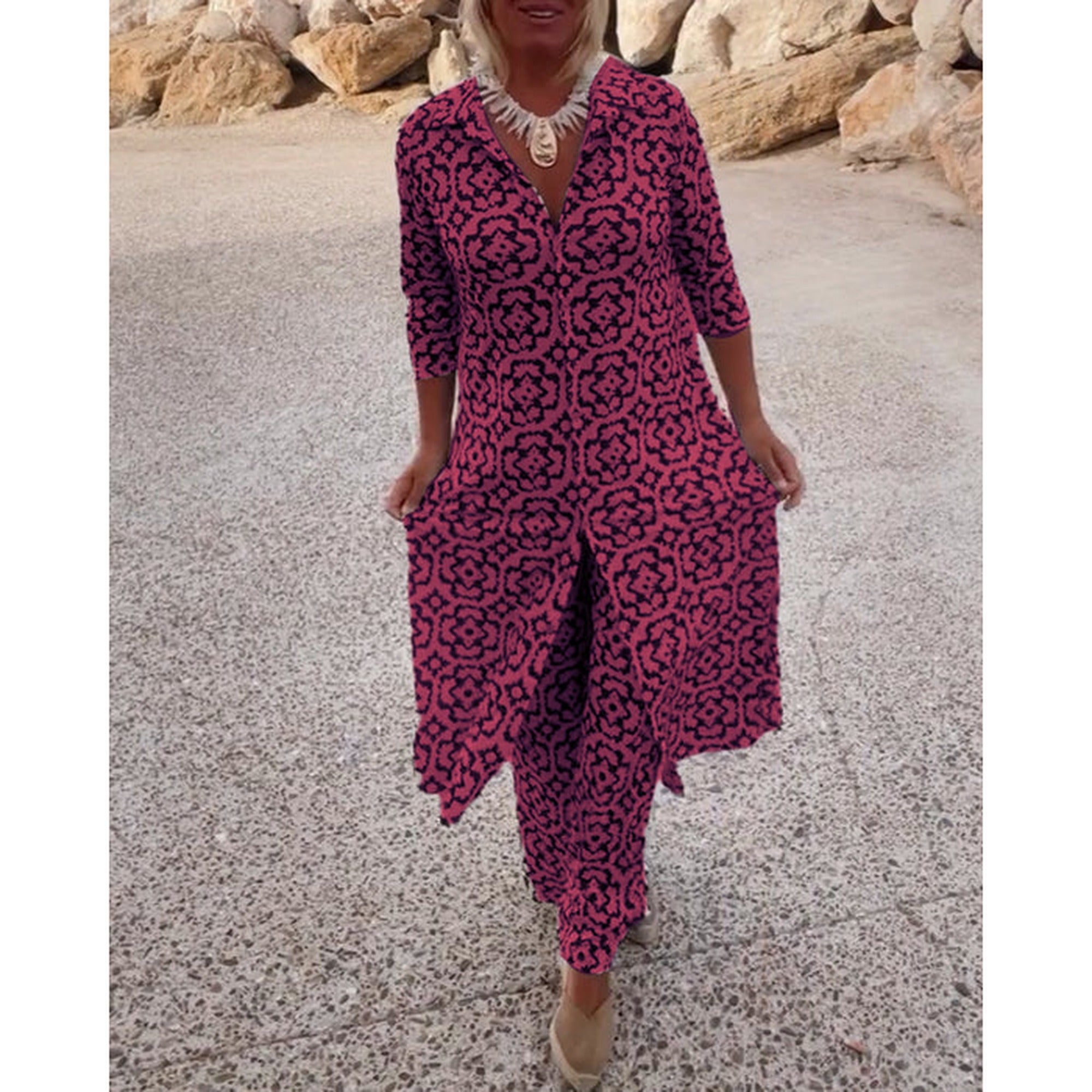 Rhea | Maeve - Geometric Elegance Set - Fuchsia