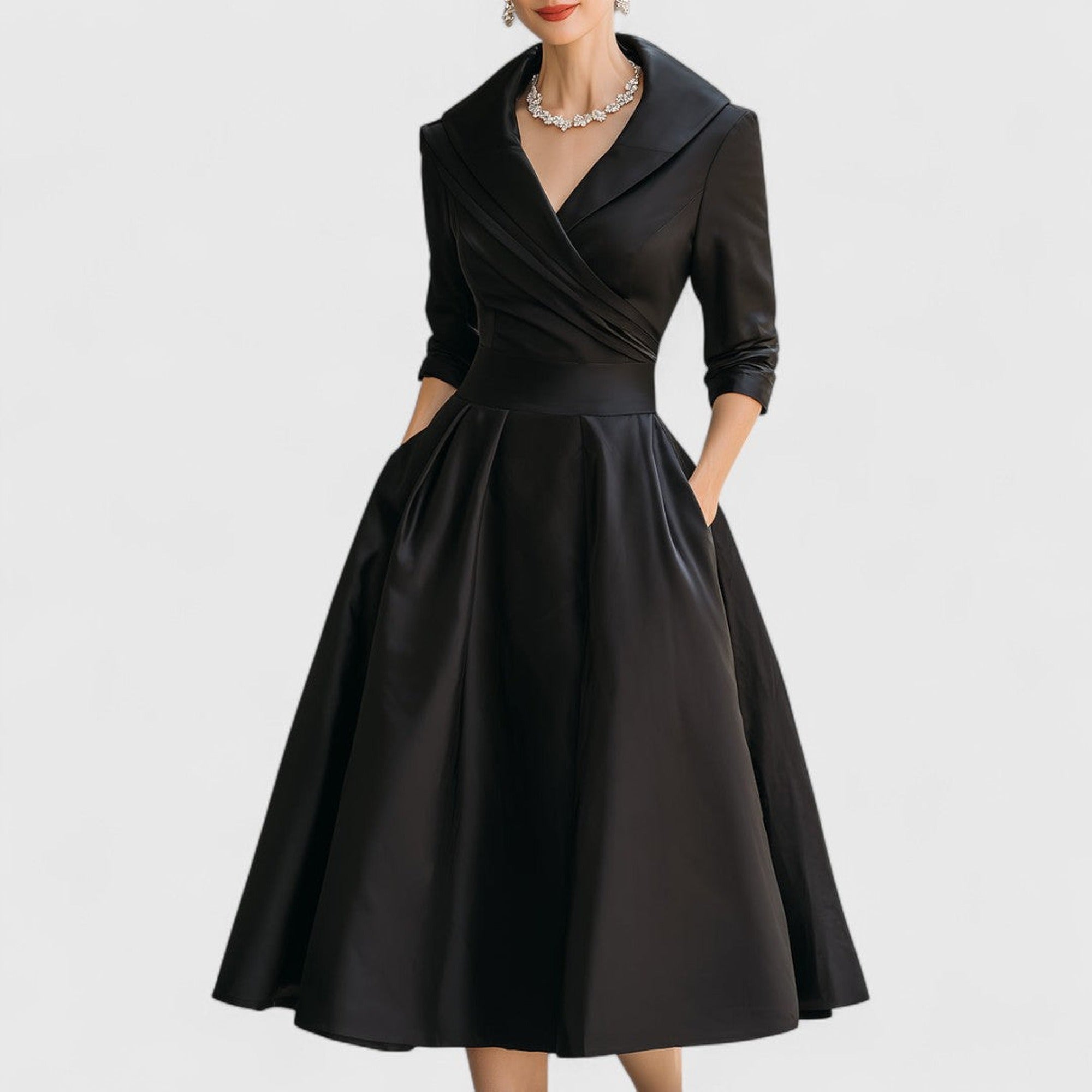 Yolanda | Marley Quinn | Elegant Midi Dress - Black