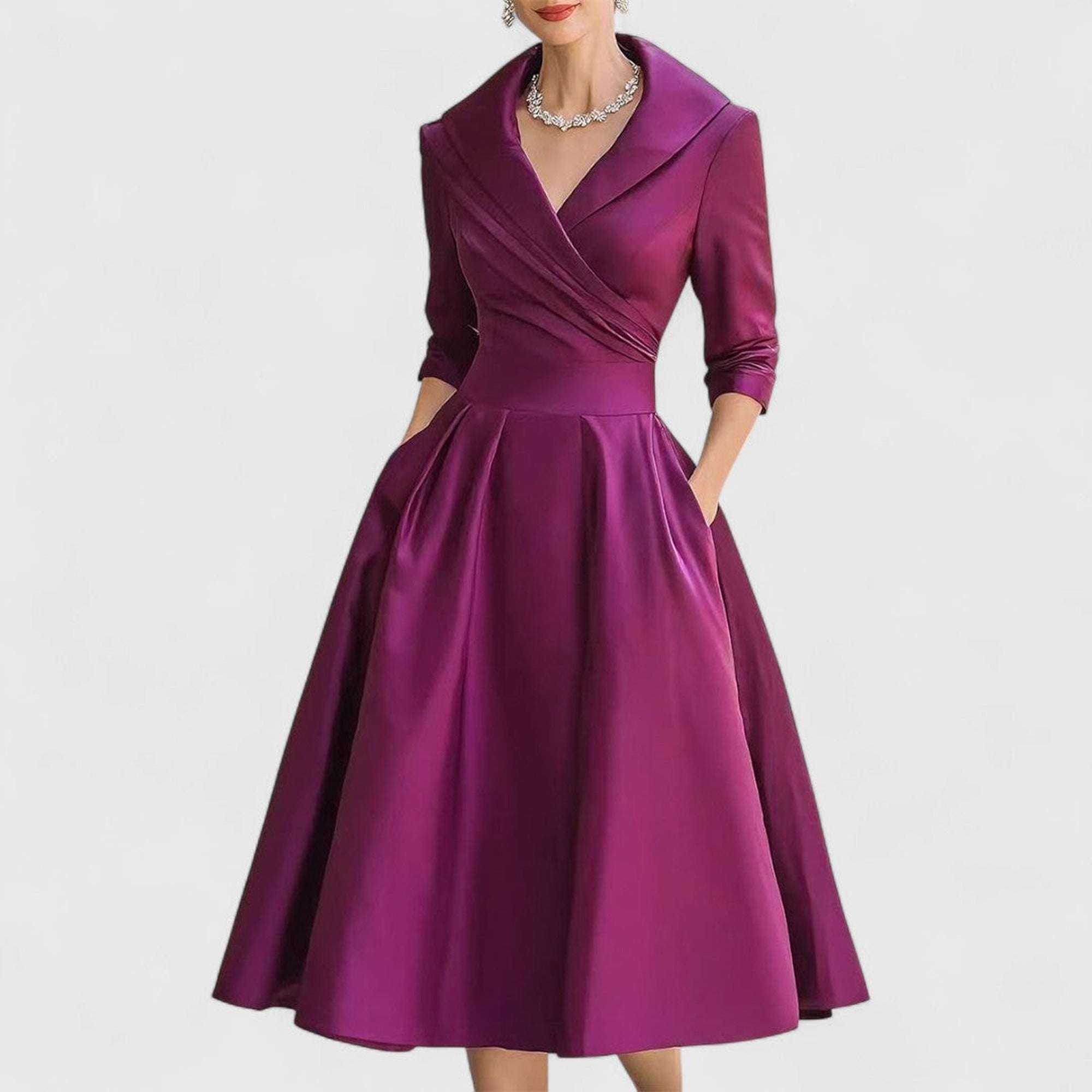Yolanda | Marley Quinn | Elegant Midi Dress - Purple
