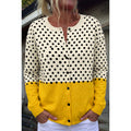 Heidi | Chic Polka Dot Cardigan - Mustard Yellow