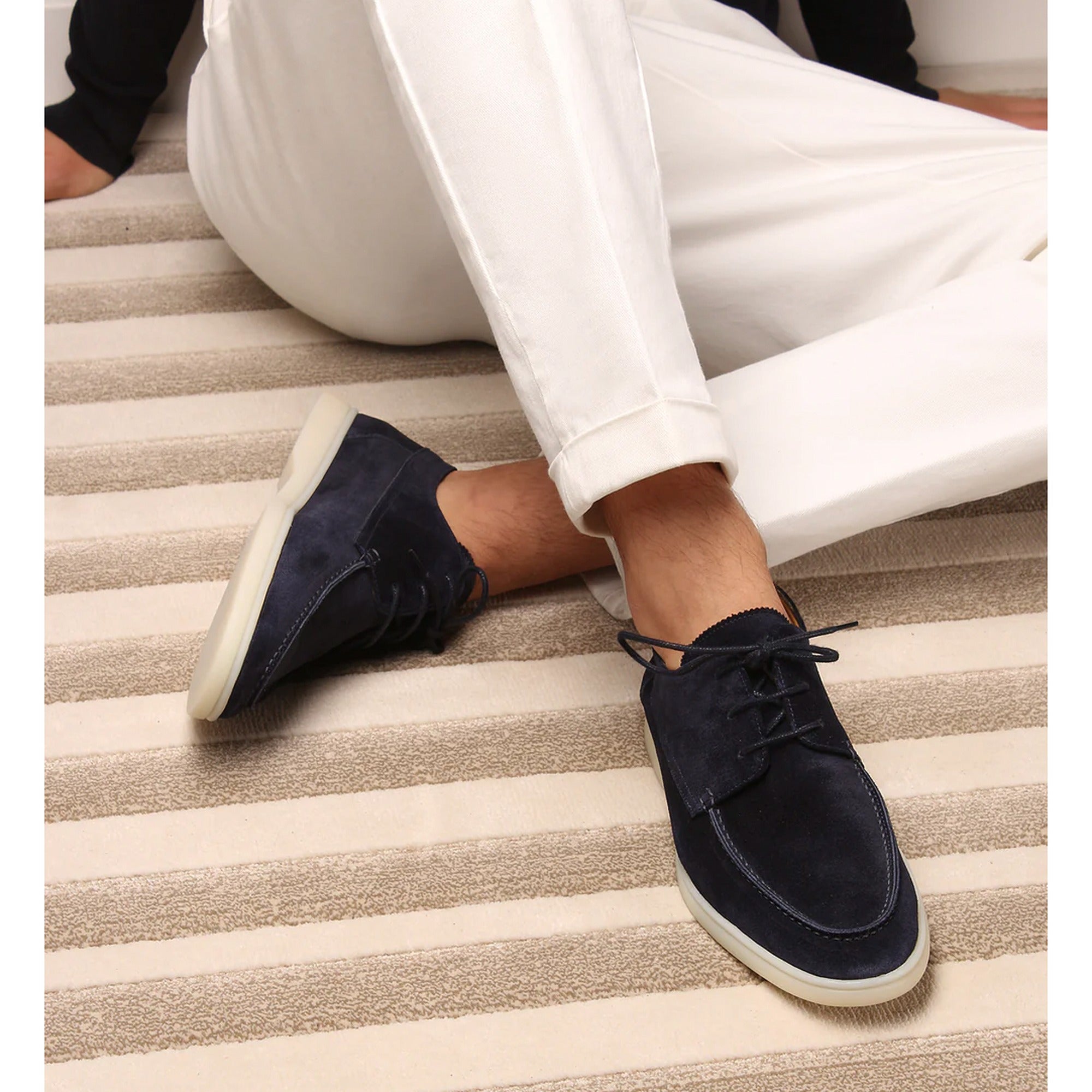 Leo | Men's Casual Lace-Up Boat Shoes - Marine