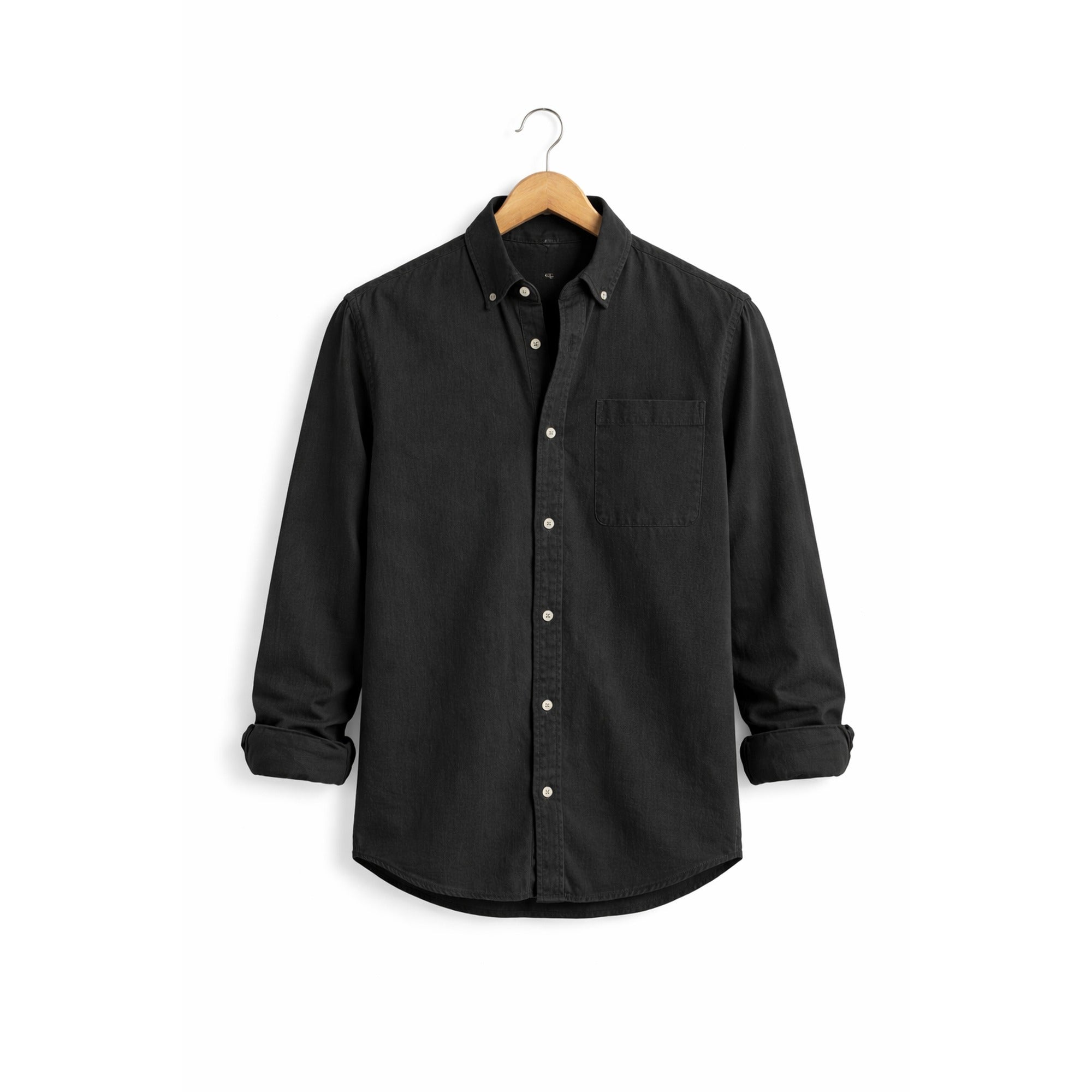 Miles | Men's Chambray Shirt Relaxed Fit - Black