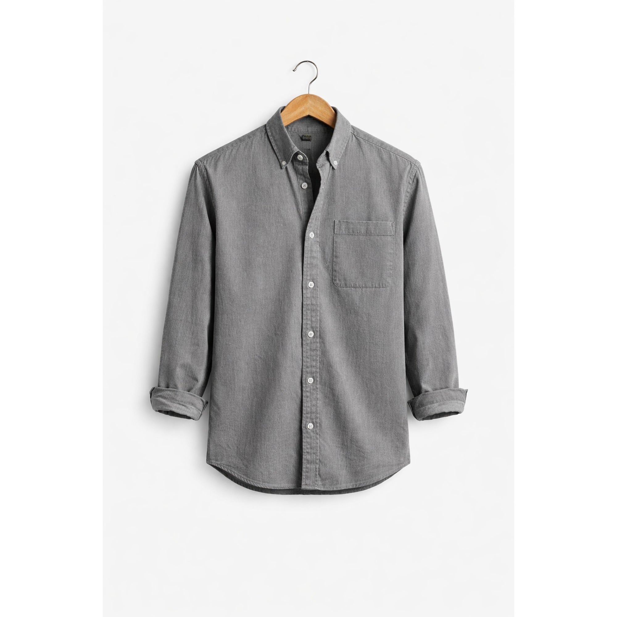 Miles | Men's Chambray Shirt Relaxed Fit - Grey