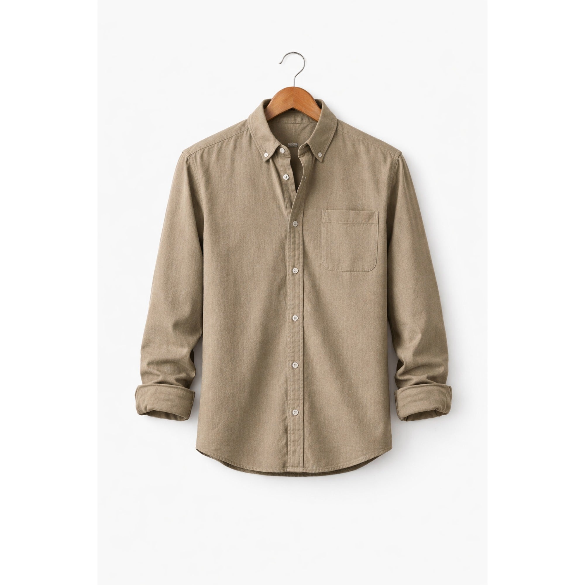 Miles | Men's Chambray Shirt Relaxed Fit - Khaki