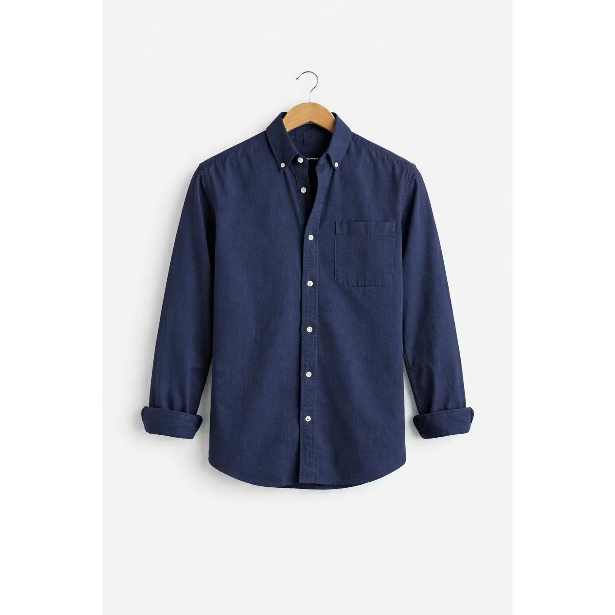 Miles | Men's Chambray Shirt Relaxed Fit - Navy Blue