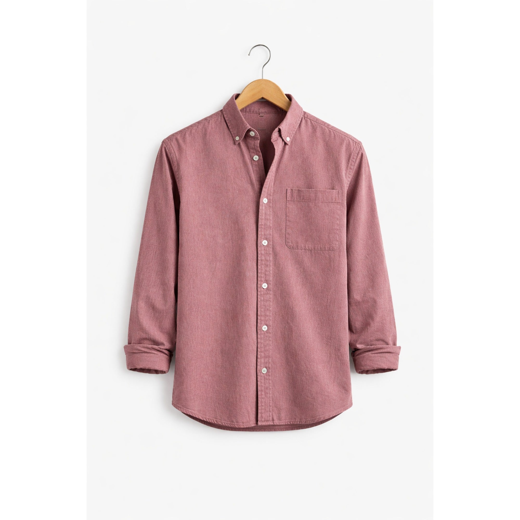 Miles | Men's Chambray Shirt Relaxed Fit - Pink