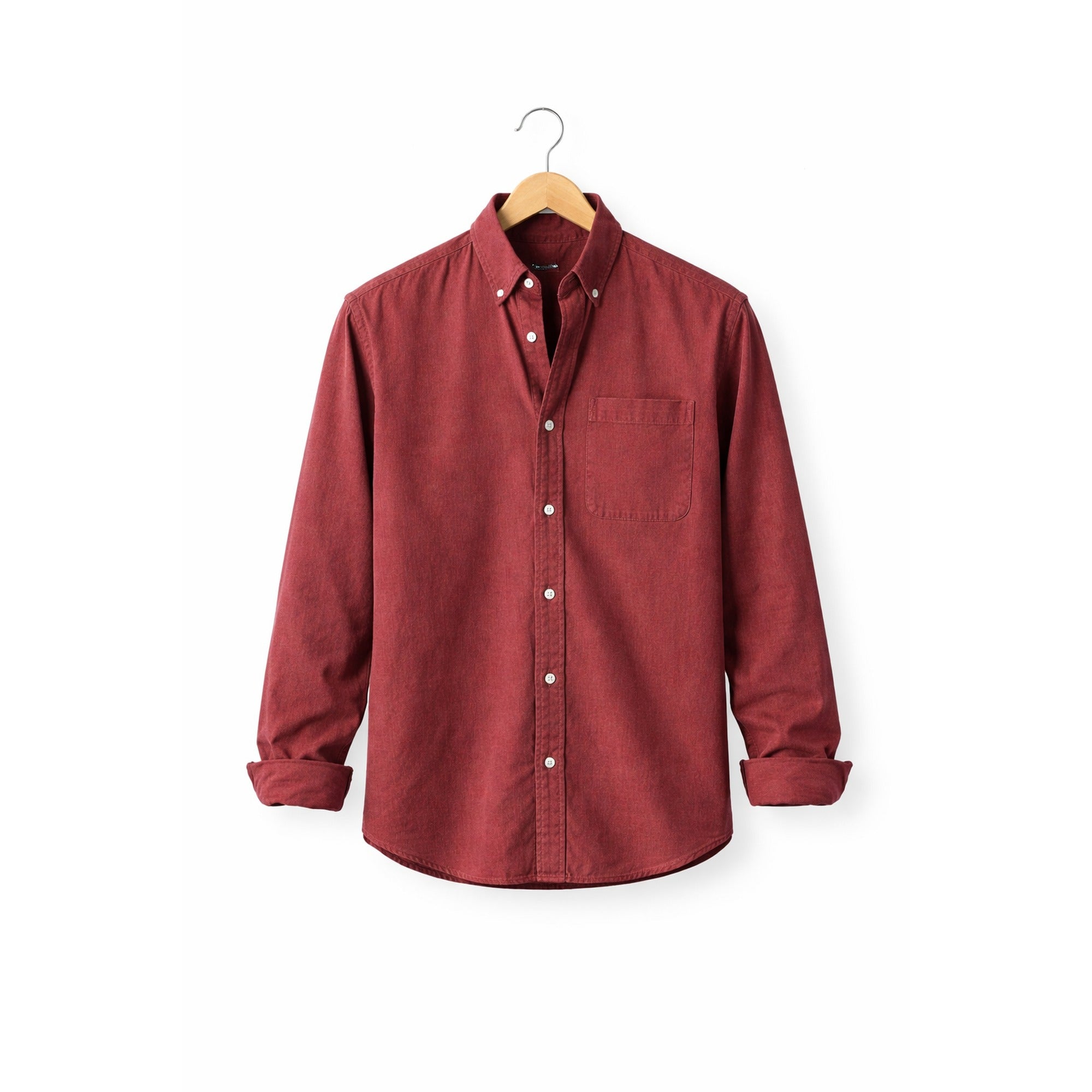 Miles | Men's Chambray Shirt Relaxed Fit - Red