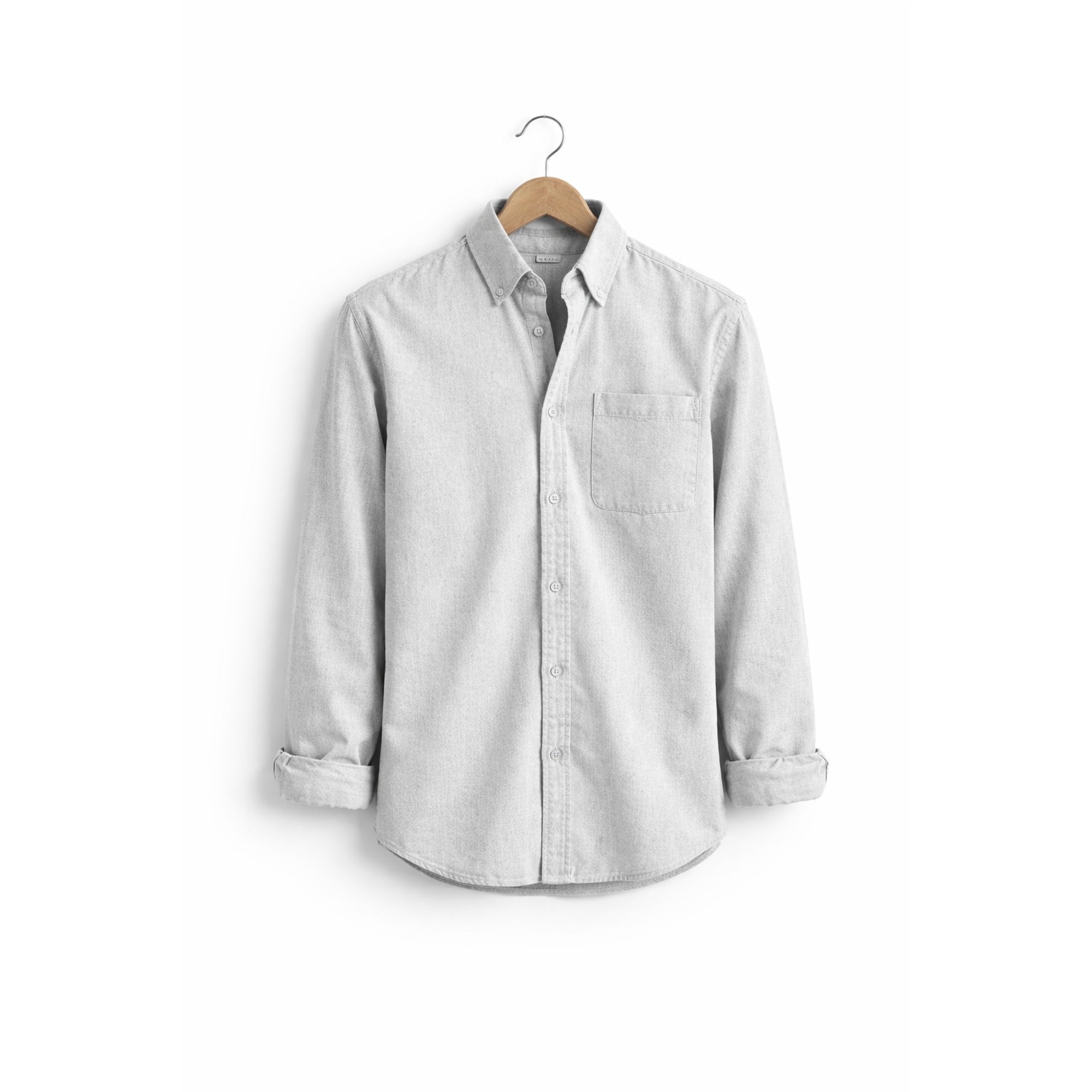 Miles | Men's Chambray Shirt Relaxed Fit - White