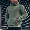 Theo | Men's Relaxed Fit Sherpa Pullover Hoodie - Green