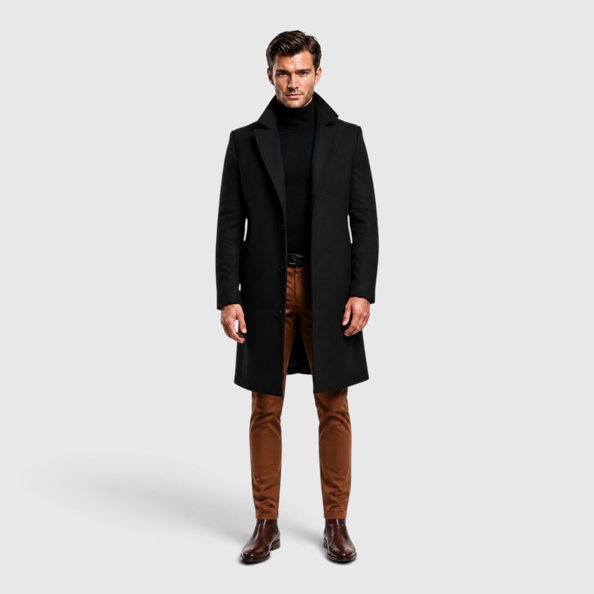 Quentin | Men's Wool Coat Elegant Warm Long Coat for Cold Weather