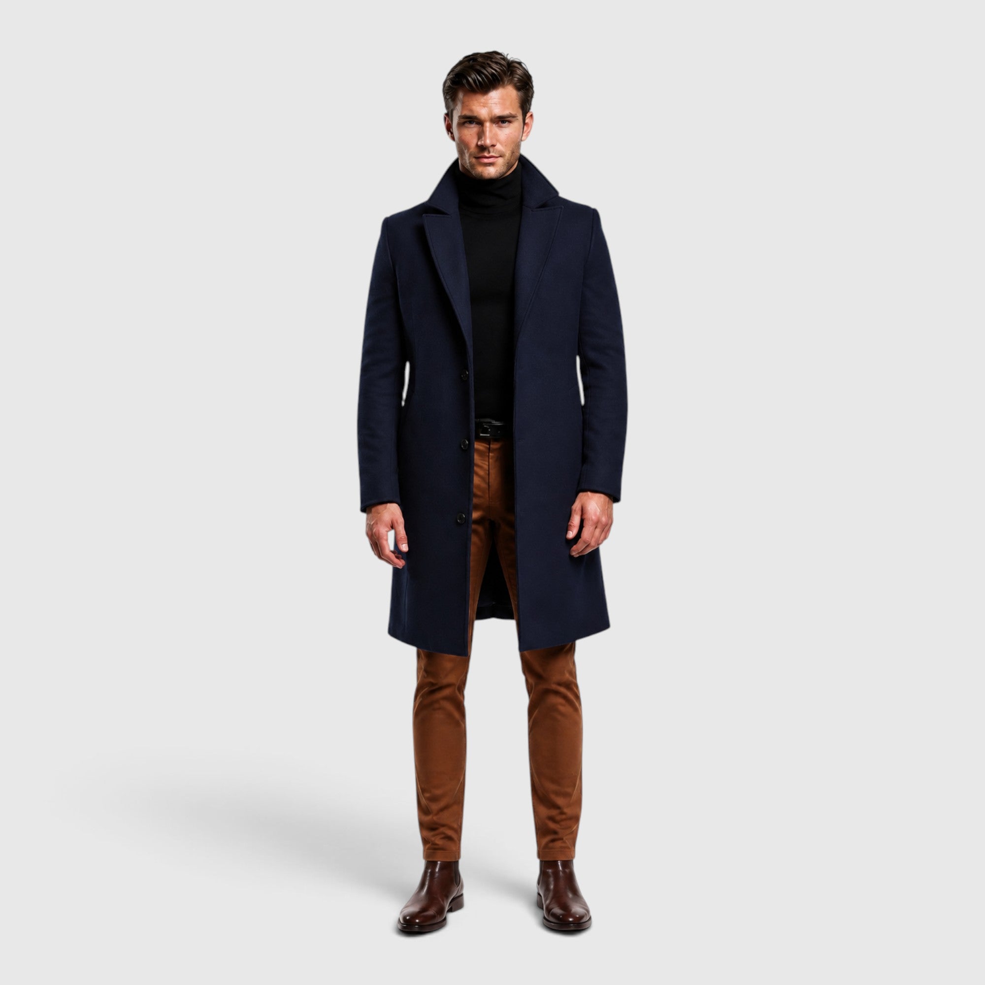 Quentin | Men's Wool Coat Elegant Warm Long Coat for Cold Weather
