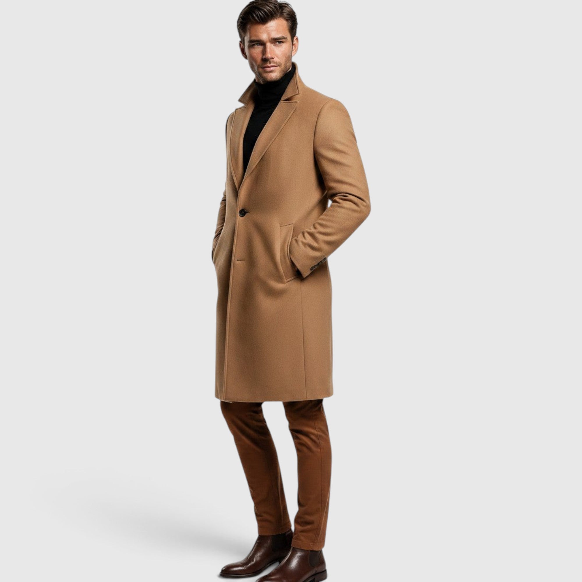 Quentin | Men's Wool Coat Elegant Warm Long Coat for Cold Weather
