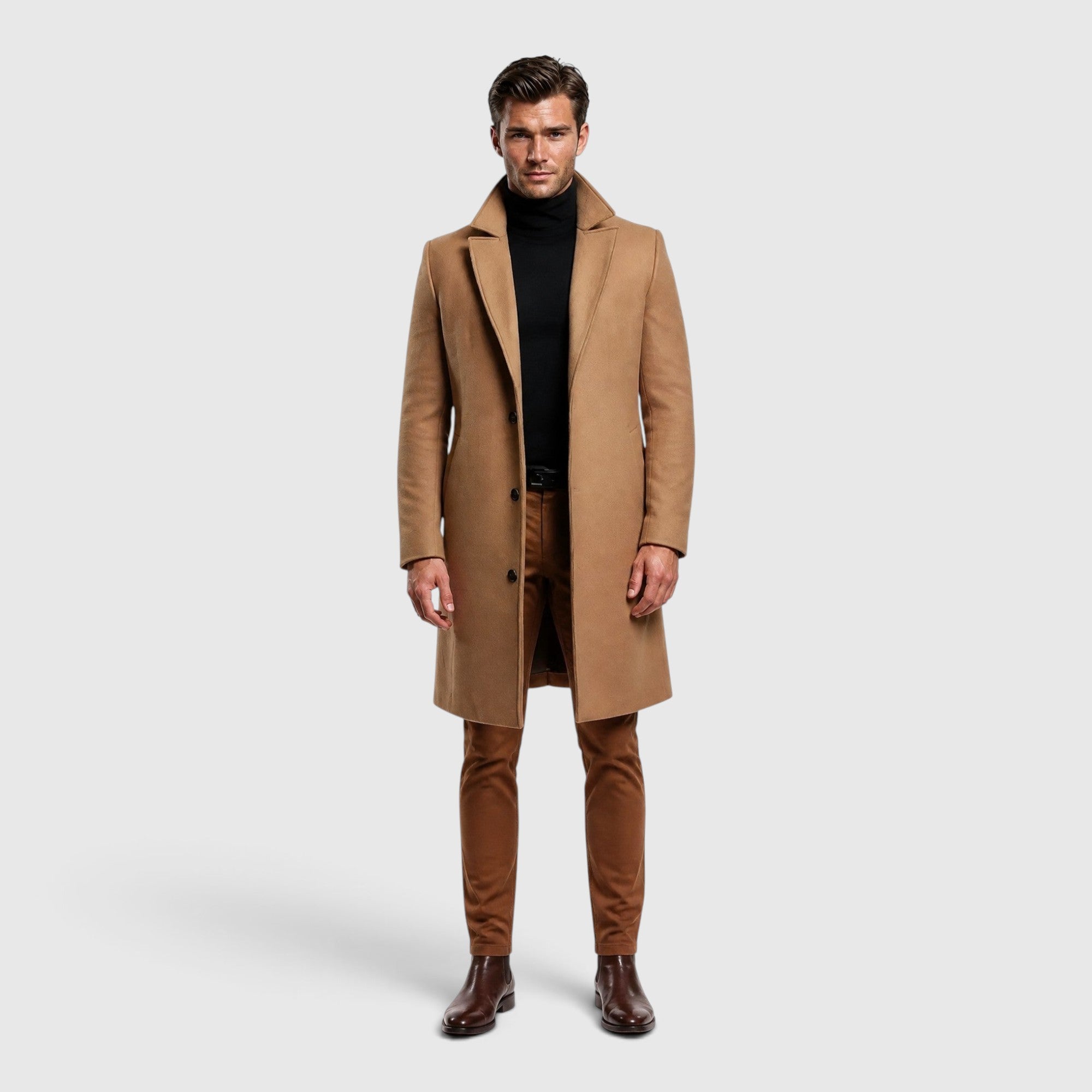 Quentin | Men's Wool Coat Elegant Warm Long Coat for Cold Weather