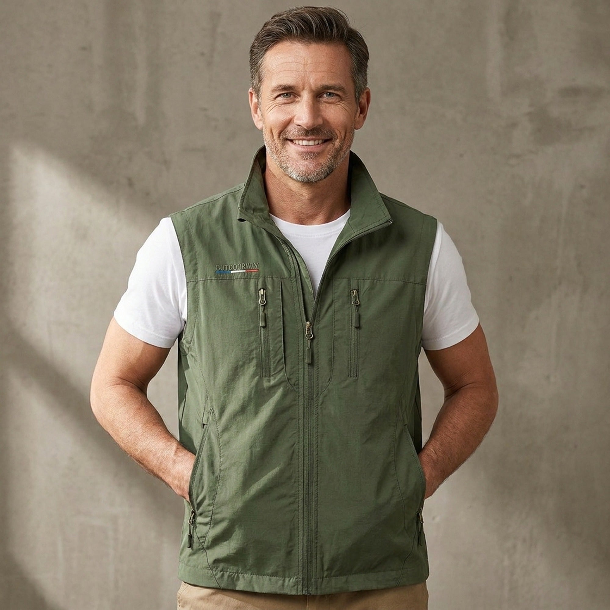 Evan 2 | MULTI POCKET UTILITY VEST FOR MEN - Green