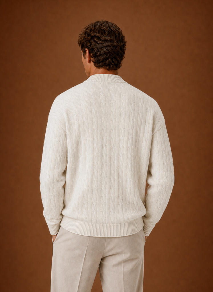 Logan | Men's Cable Knit Cardigan - Button Front Sweater