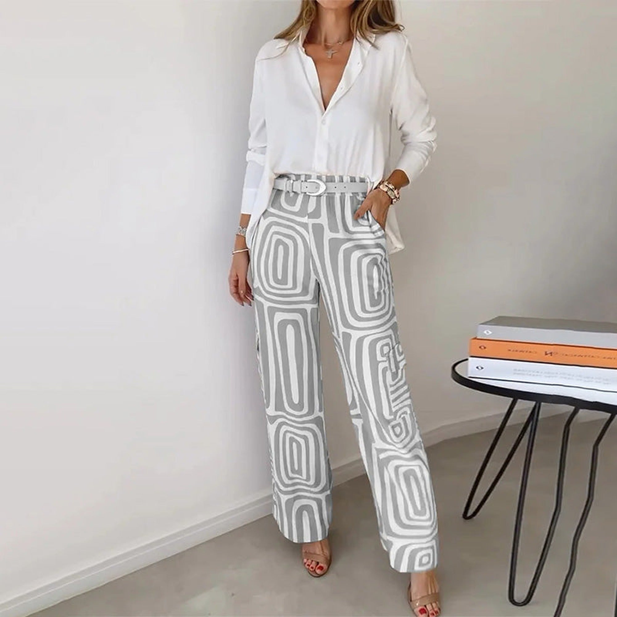 Estelle | Elegant Two-Piece Set - Gray