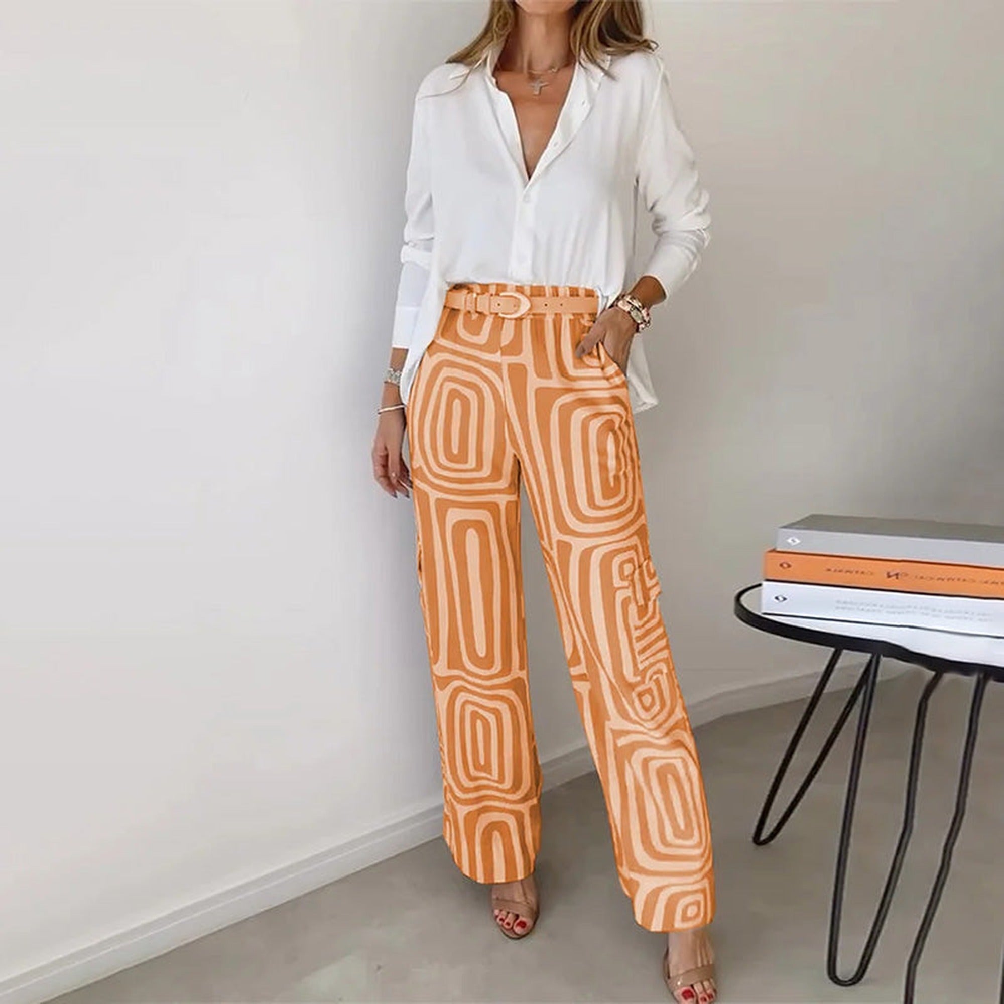 Estelle | Elegant Two-Piece Set - Orange