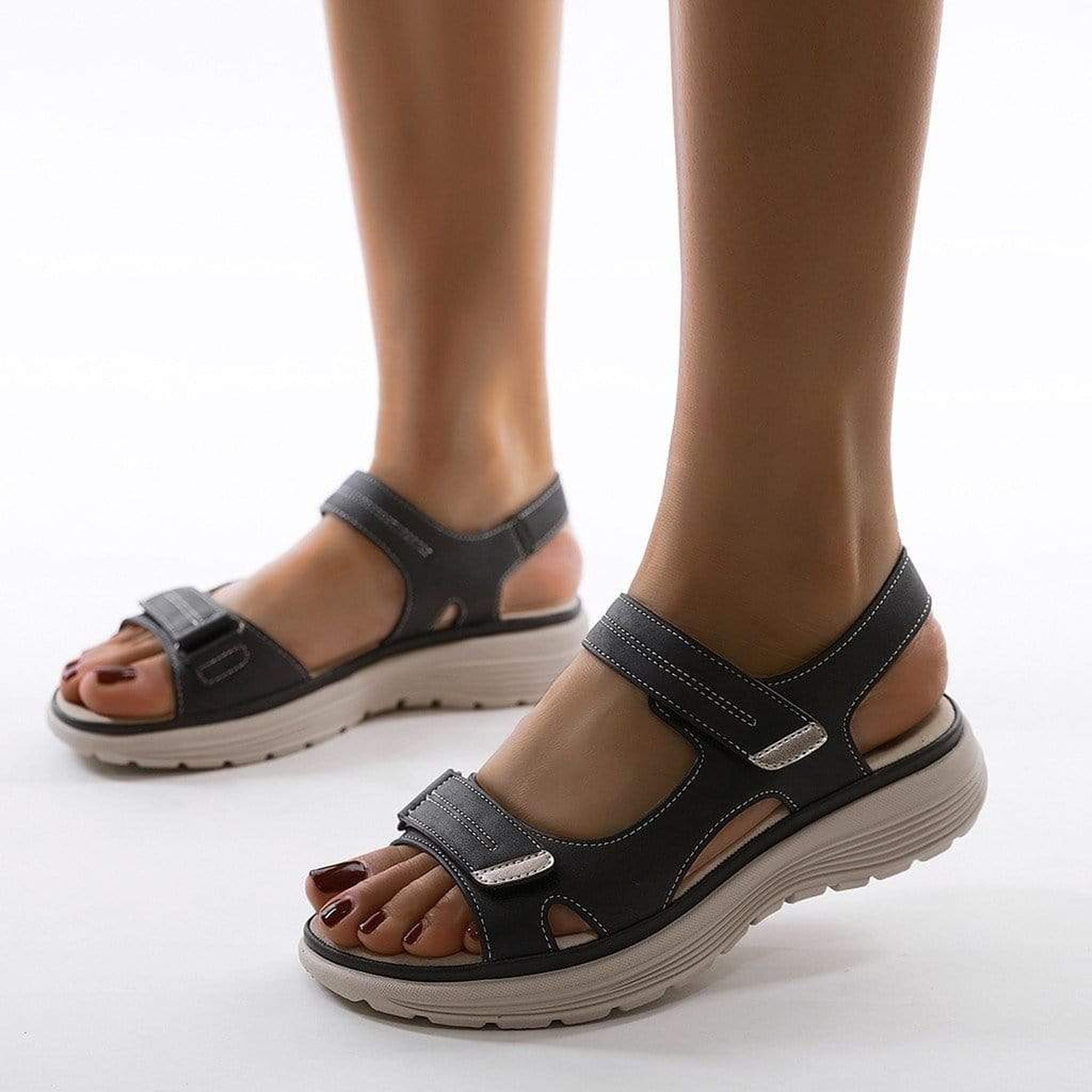 Sofia | Walking Sandals with Arch Support - Black