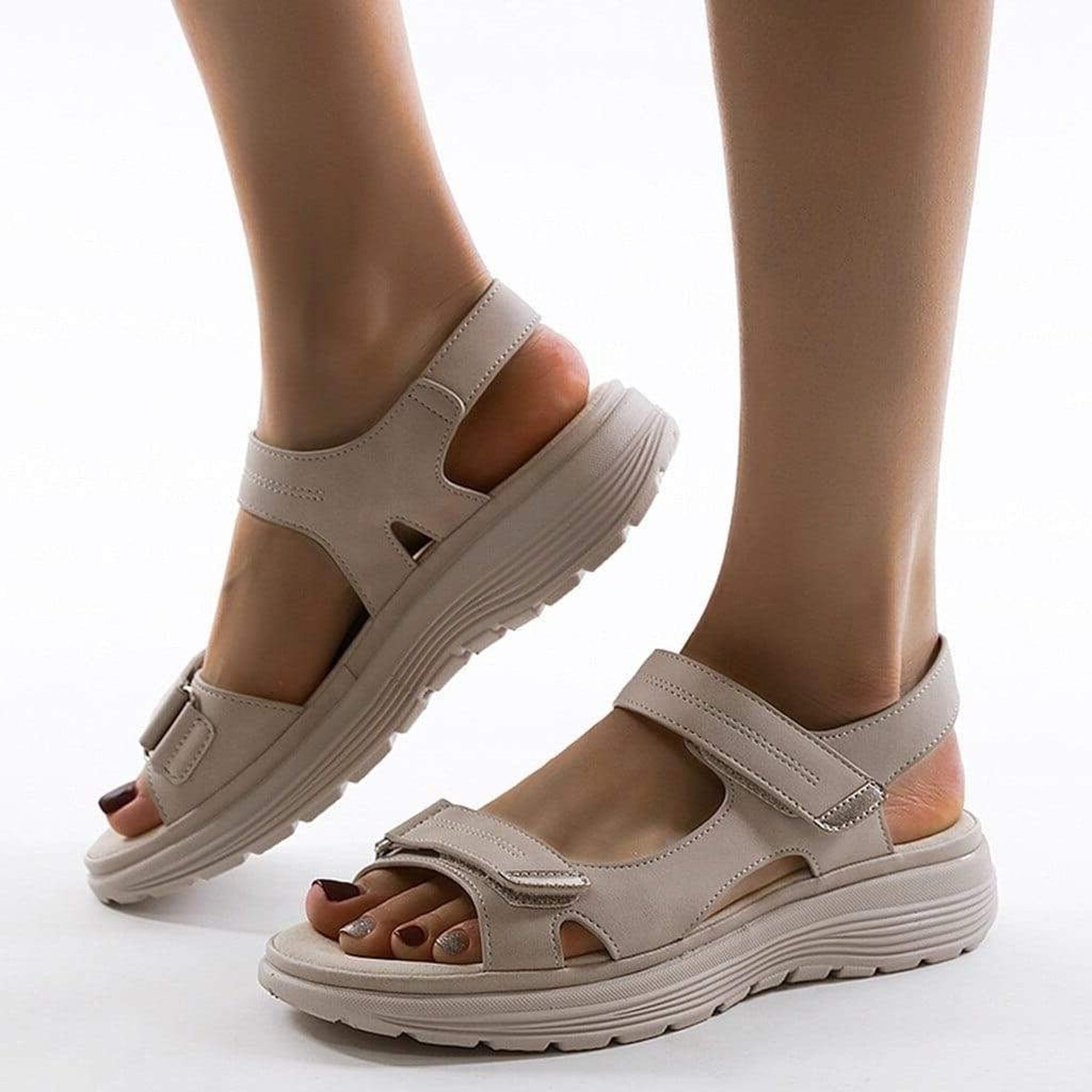 Sofia | Walking Sandals with Arch Support - Cream