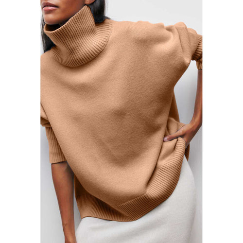 Adele | Oversized Turtleneck Sweater for Women - Brown