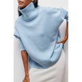 Adele | Oversized Turtleneck Sweater for Women - Light Blue
