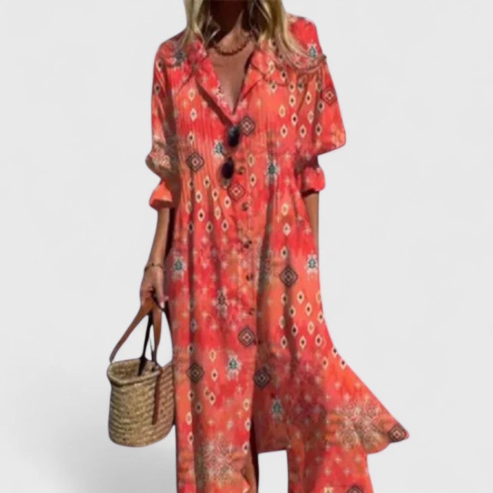 Sofia | Elegant Boho Dress - Rouge