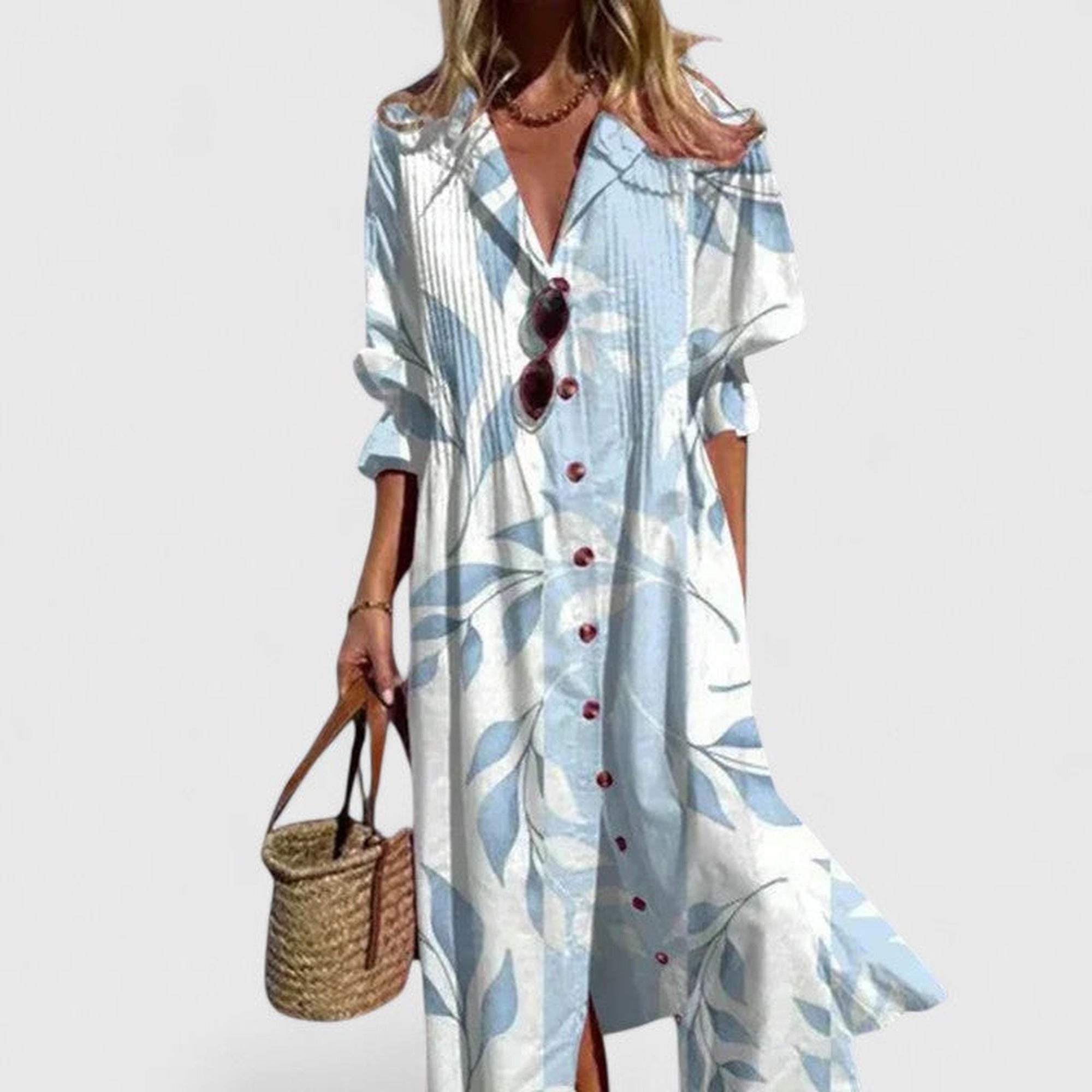 Sofia | Elegant Boho Dress - Skyblue