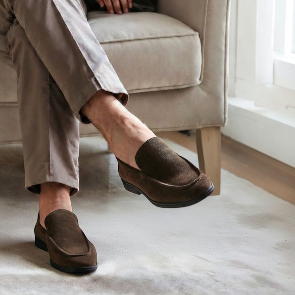 Ellmont London | Men's Suede Slip-On Loafers with Cushioned Insole