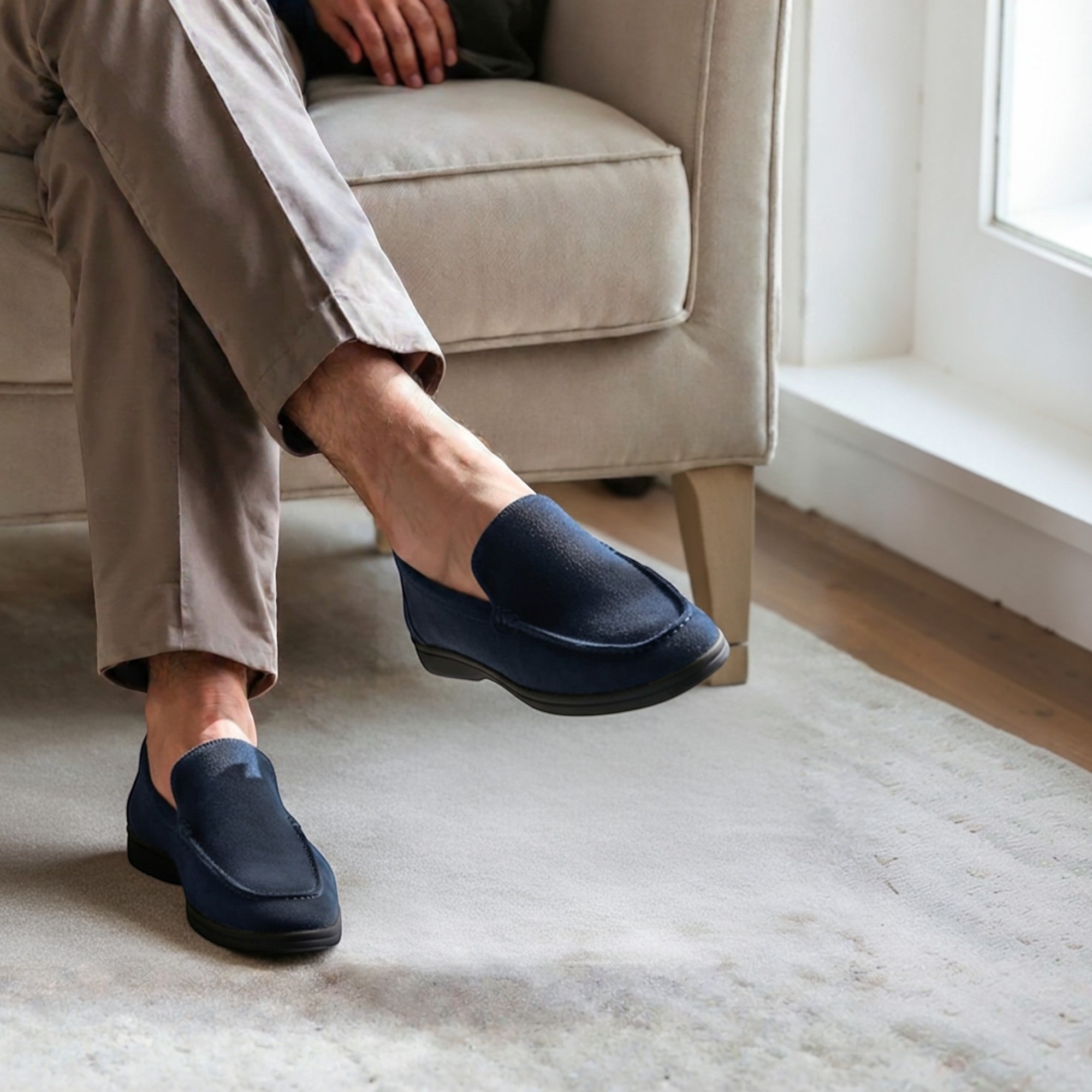 Ellmont London | Men's Suede Slip-On Loafers with Cushioned Insole