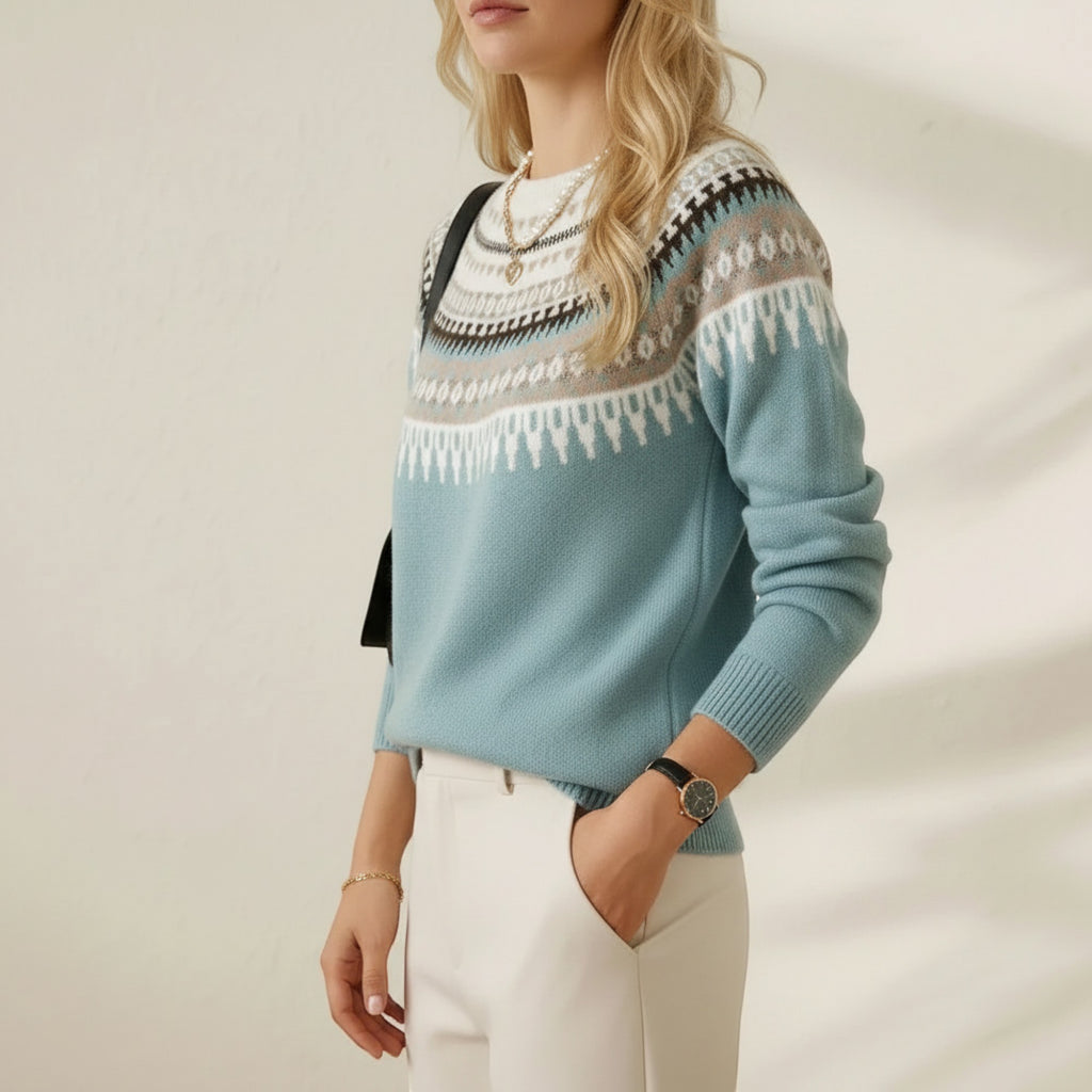 Ellmont London | Women's Warm Nordic Sweater Soft Casual Knit Top