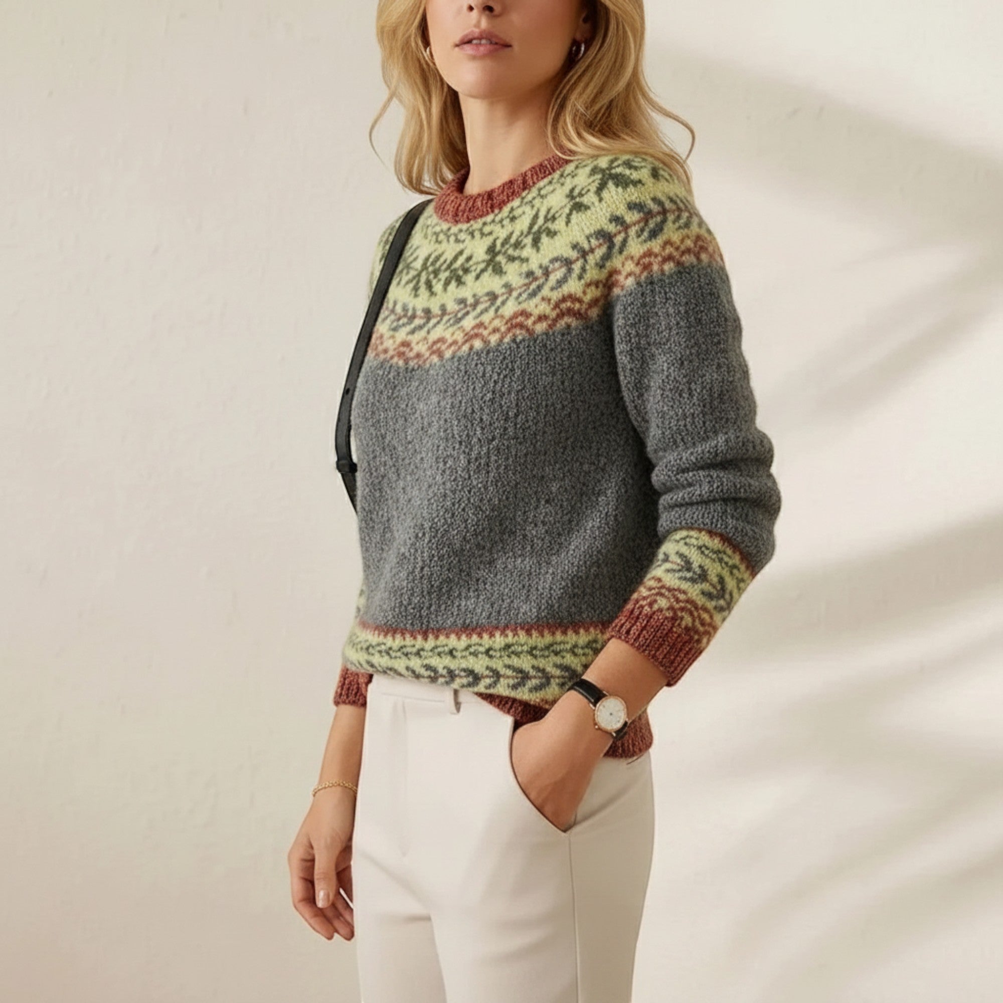 Ellmont London | Women's Warm Nordic Sweater Soft Casual Knit Top