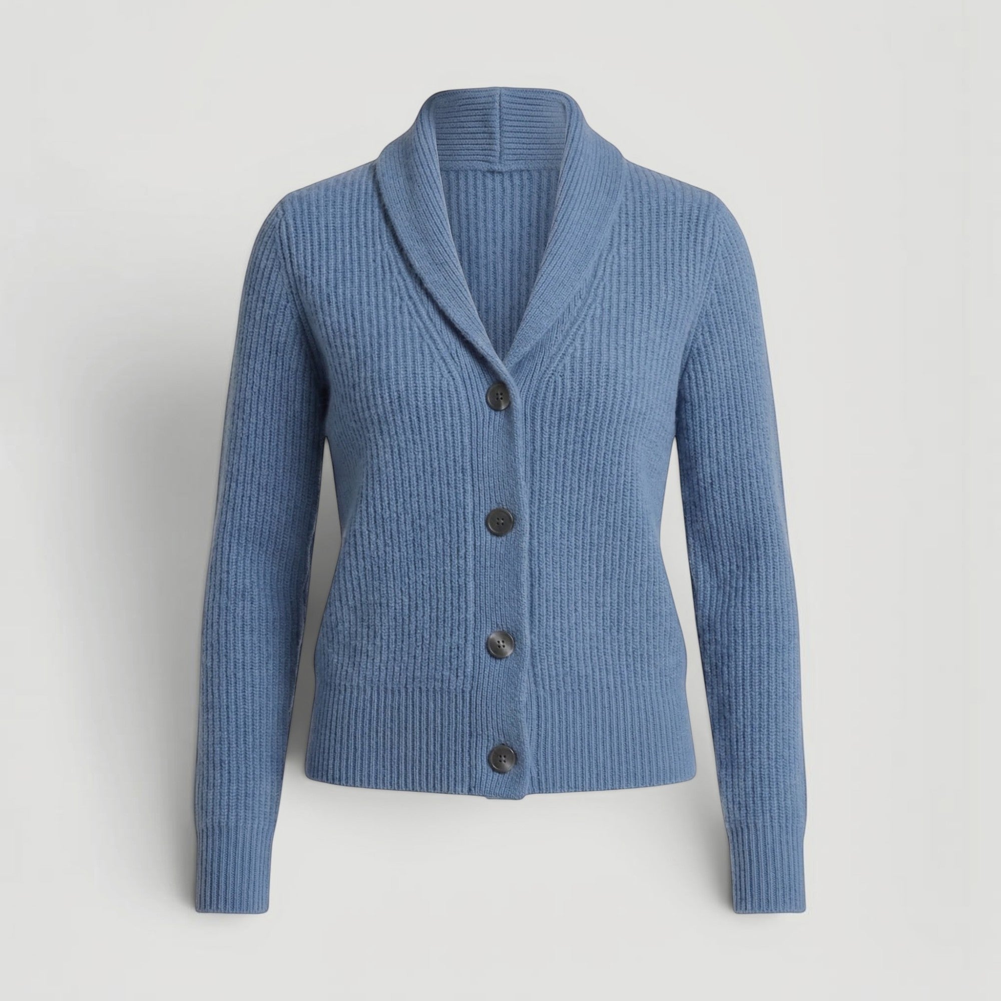 Ellmont London | Women’s Casual Button Soft Knit  Cardigan with Lapel Neck