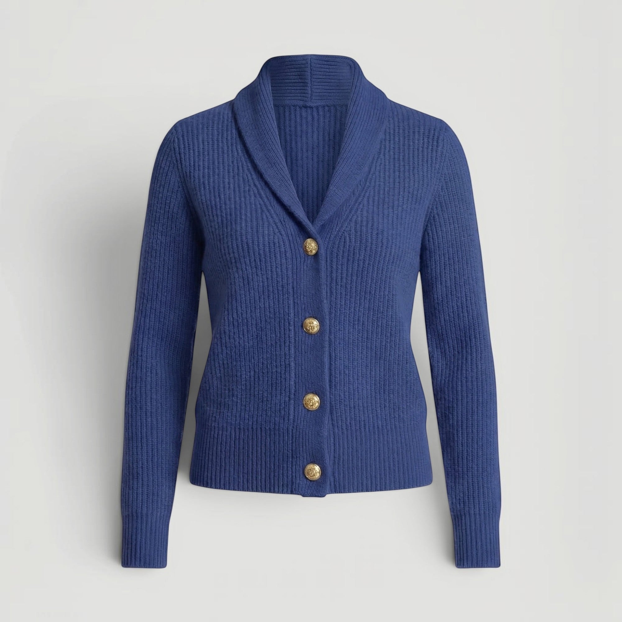 Ellmont London | Women’s Casual Button Soft Knit  Cardigan with Lapel Neck
