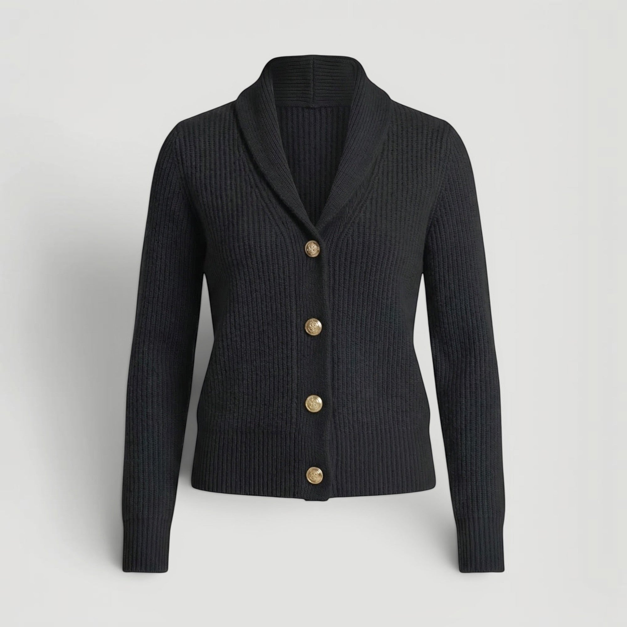 Ellmont London | Women’s Casual Button Soft Knit  Cardigan with Lapel Neck