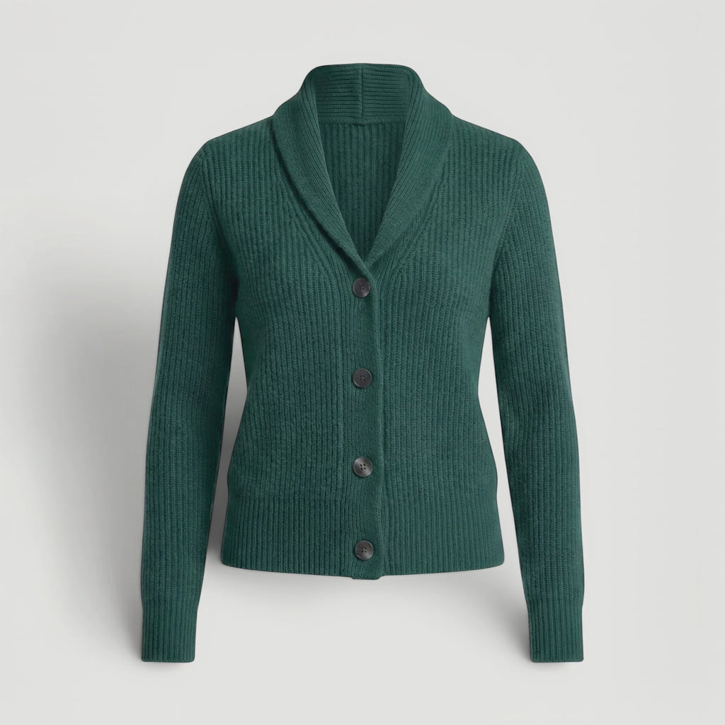 Ellmont London | Women’s Casual Button Soft Knit  Cardigan with Lapel Neck