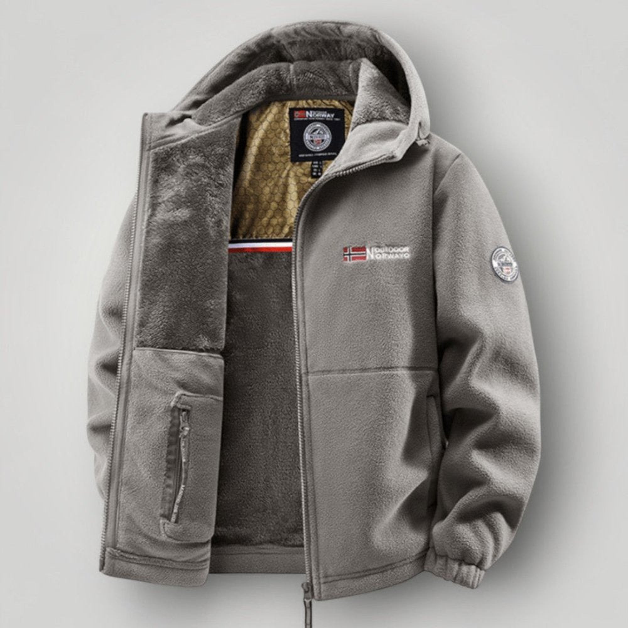 Ivan 2 | Men's Hooded Zip Winter Jacket - Gray