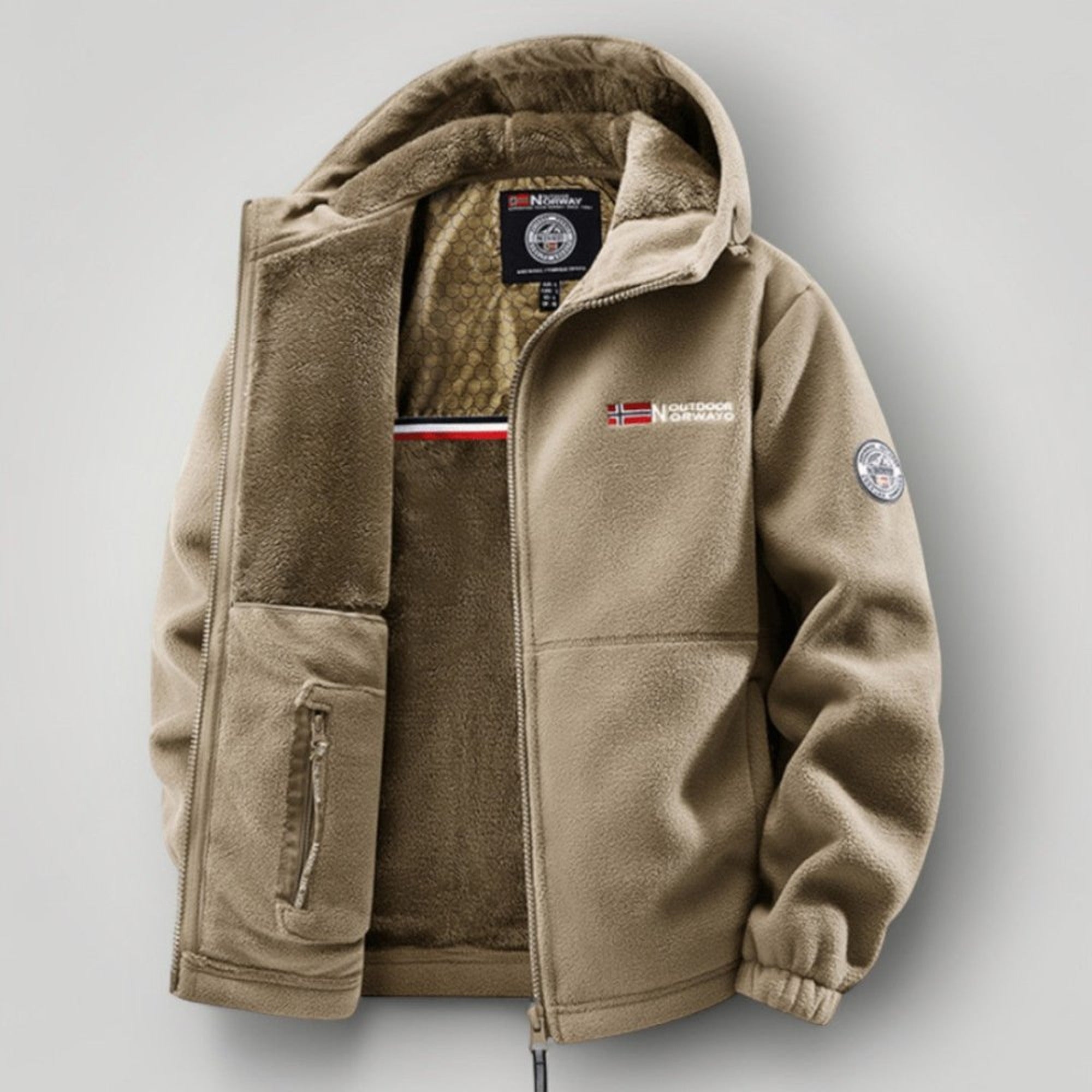 Ivan 2 | Men's Hooded Zip Winter Jacket - Khaki