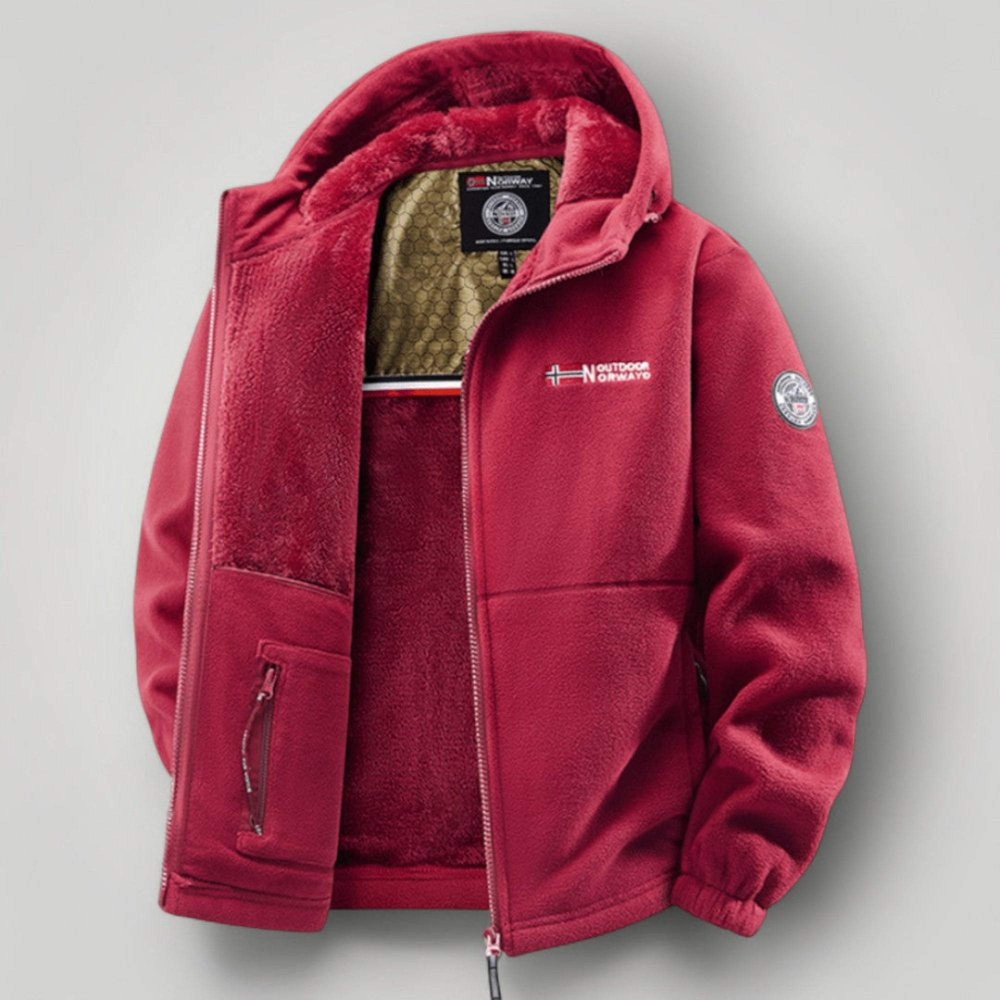 Ivan 2 | Men's Hooded Zip Winter Jacket - Red