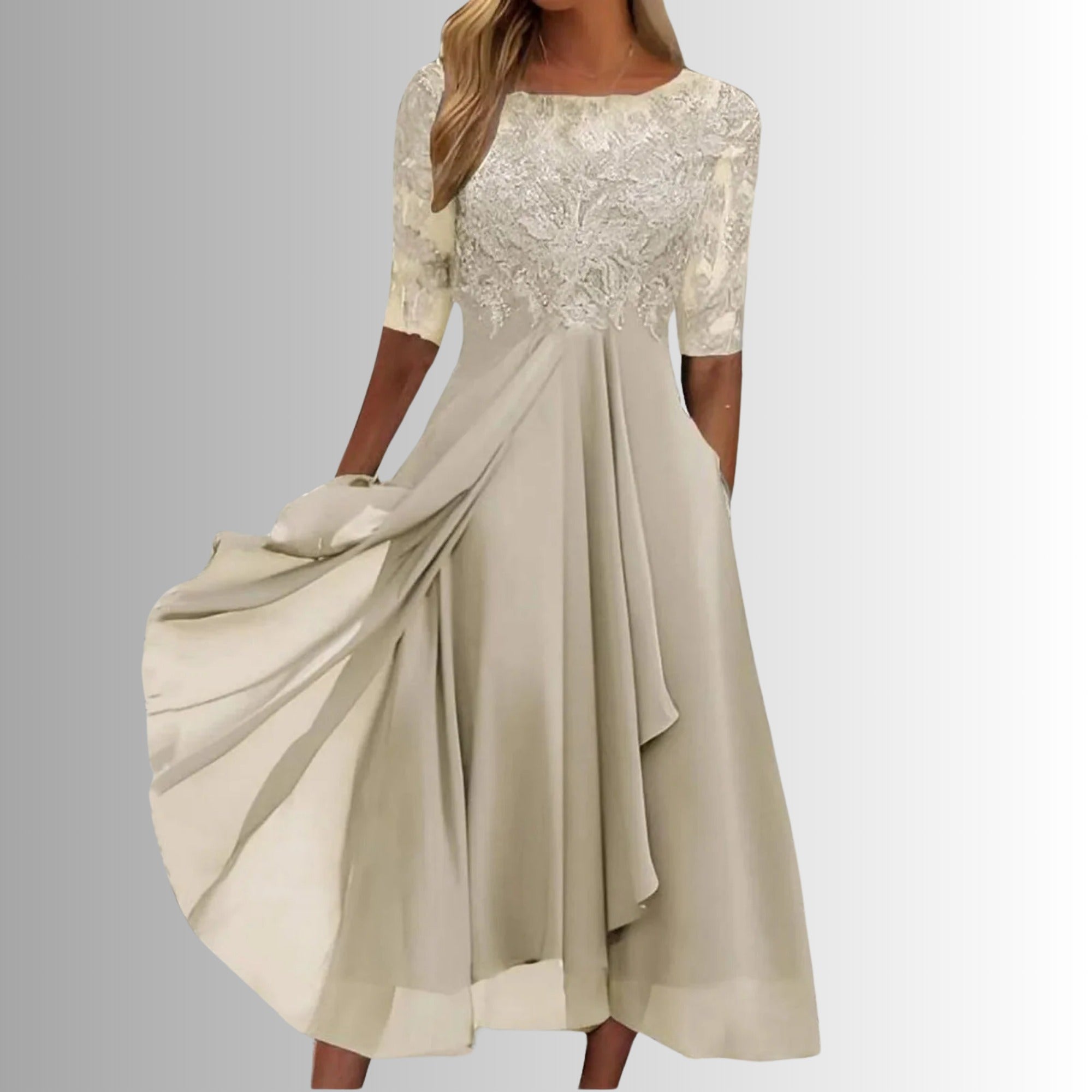 Selina | Elegant Lace Dress - Cream